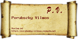 Porubszky Vilmos névjegykártya