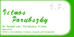 vilmos porubszky business card